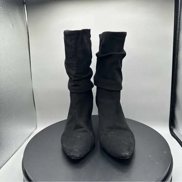 Botkier Skylar Slouched Bootie Pointed Toe Faux Suede Women 7.5 Black - Picture 3 of 9